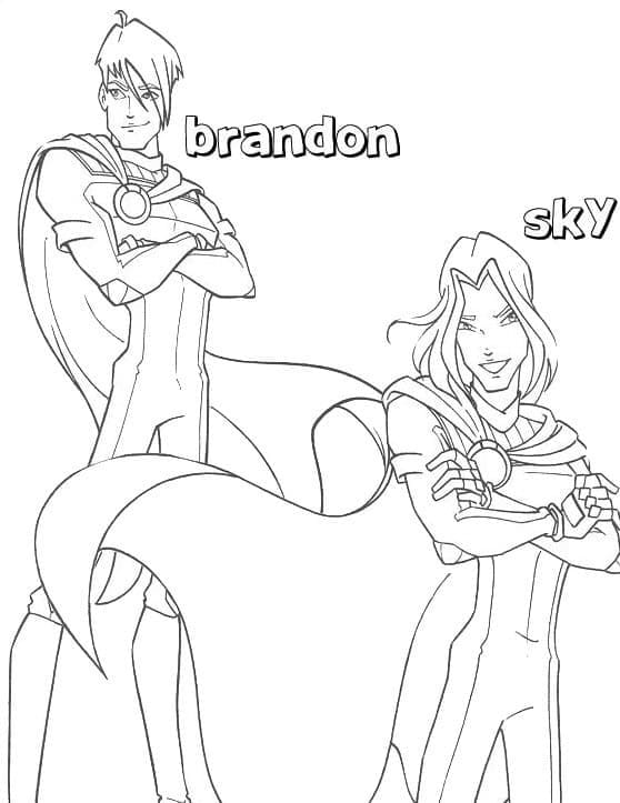 Winx Brandon et Sky coloring page