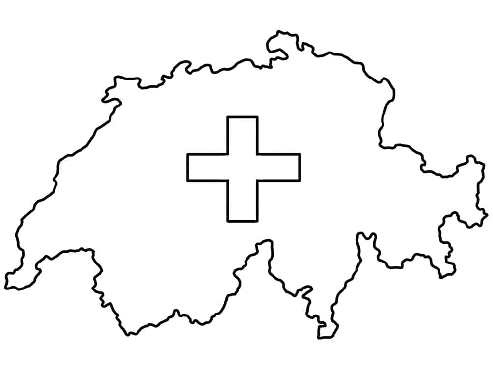 Carte de la Suisse coloring page