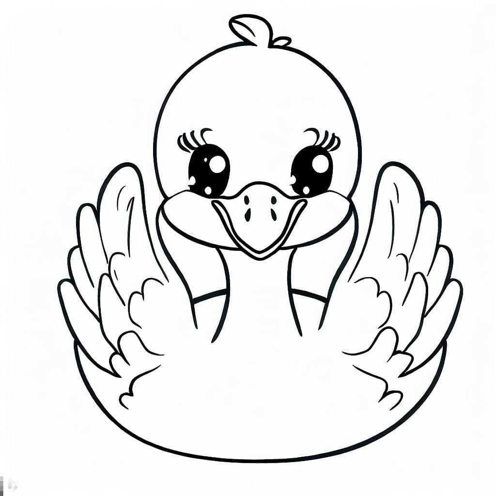 Adorable Cygne coloring page