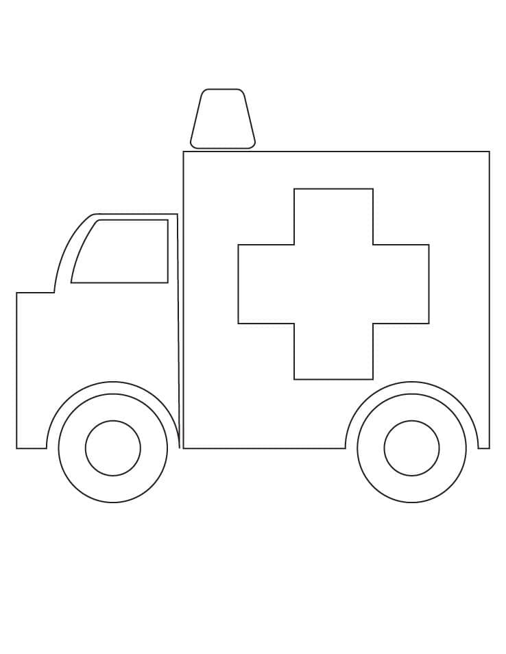 Coloriage Ambulance Facile