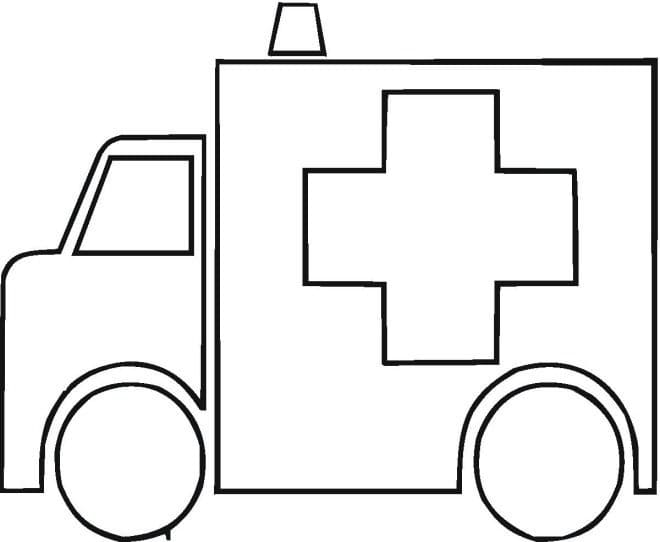 Coloriage Ambulance Simple