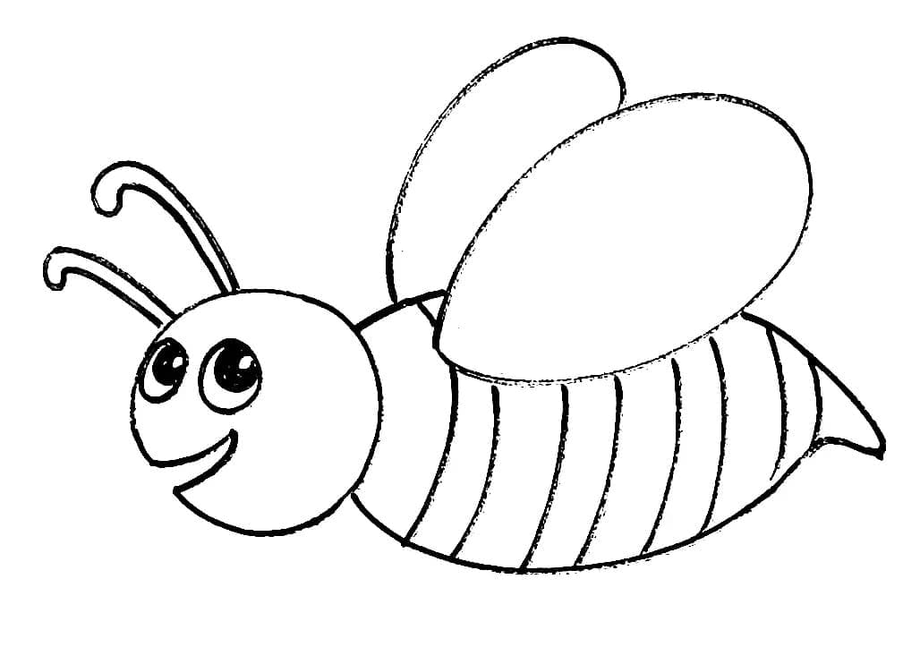Abeille Souriante coloring page