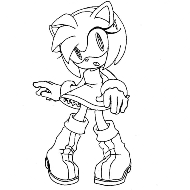 Coloriage Adorable Amy Rose