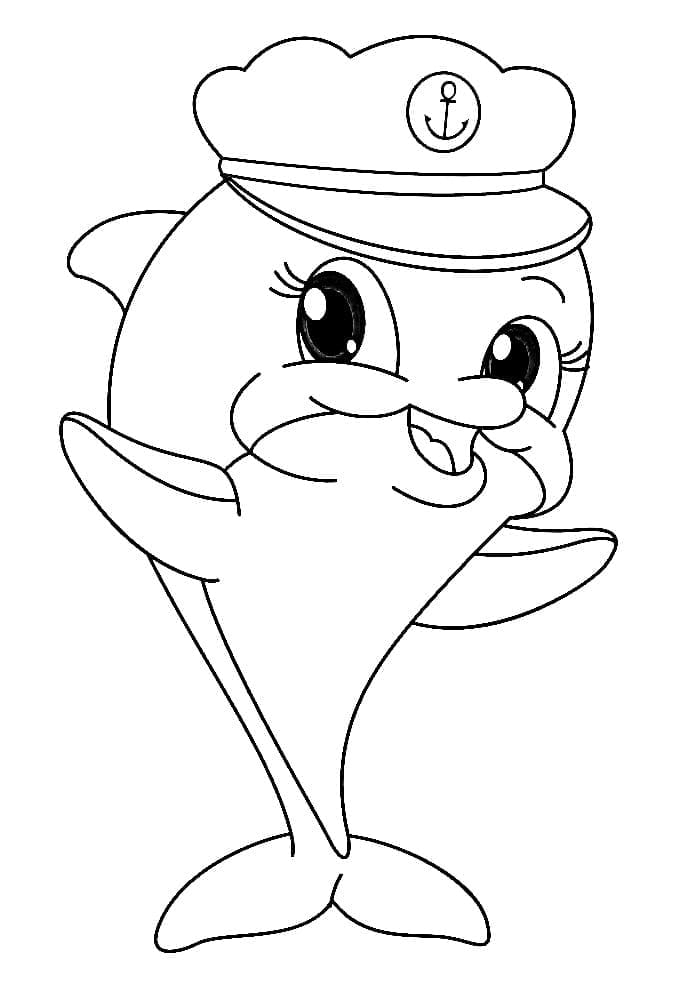 Adorable Dauphin coloring page