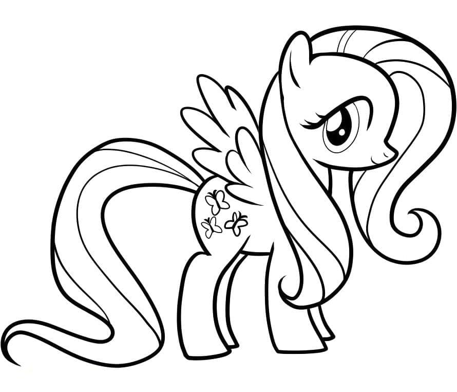 Adorable Fluttershy coloring page