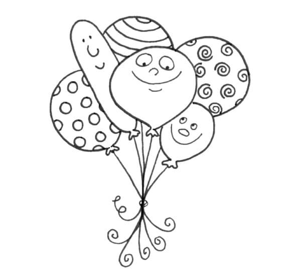 Adorables Ballons coloring page