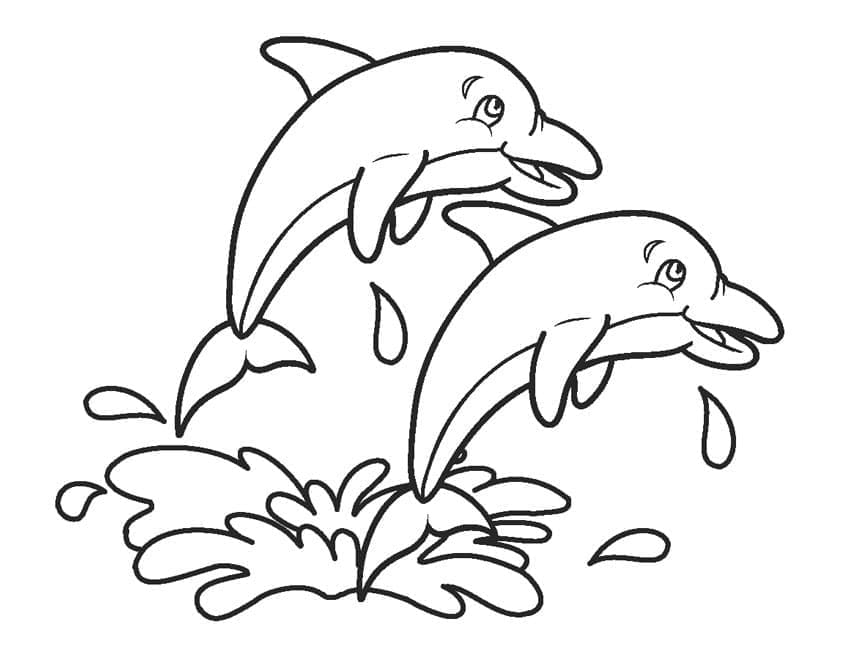Adorables Dauphins coloring page