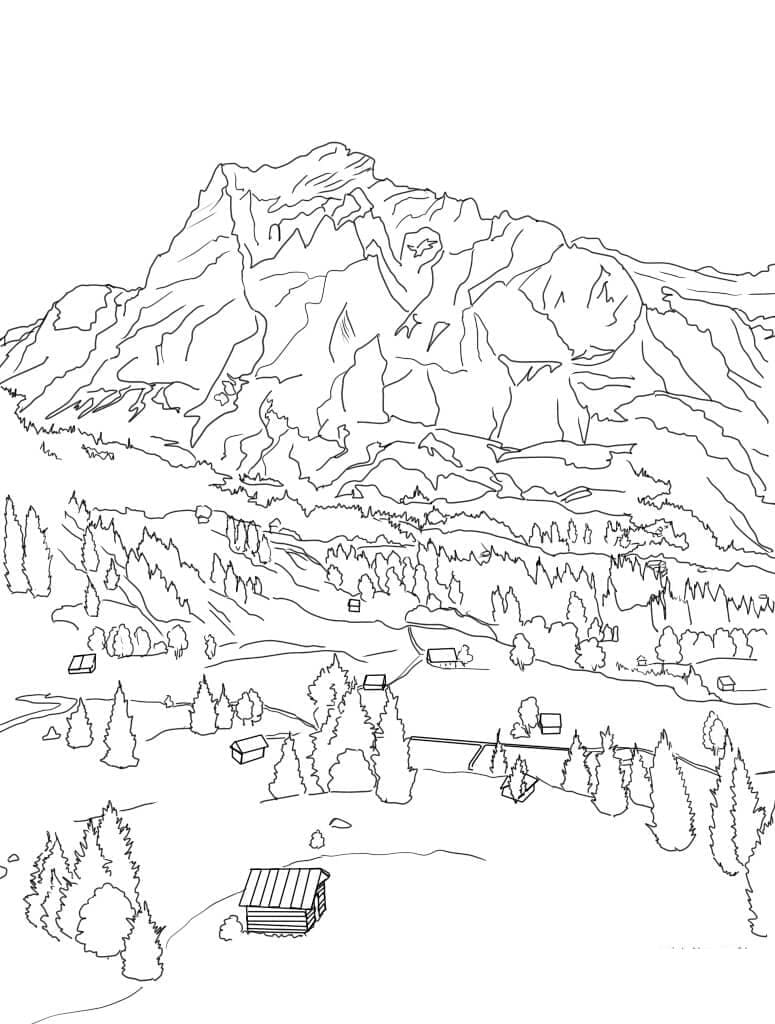 Alpes Suisses coloring page