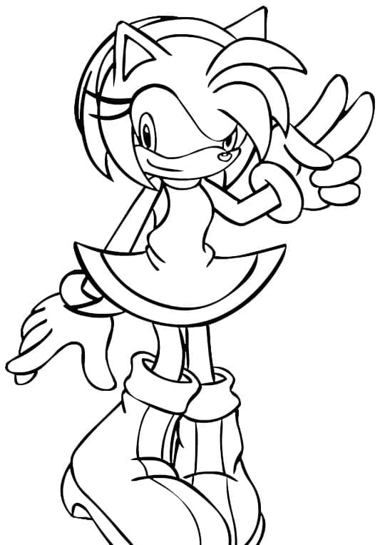 Coloriage Amy Rose 1