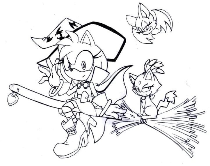Amy Rose à Halloween coloring page