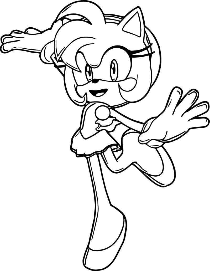 Amy Rose Amicale coloring page