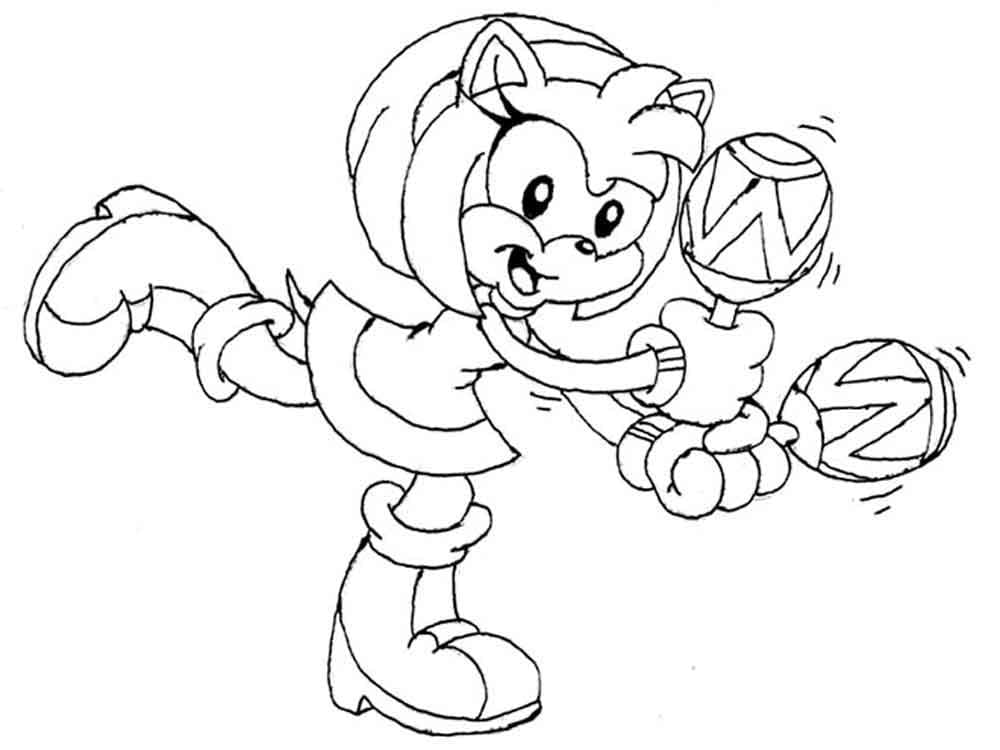 Amy Rose Drôle coloring page