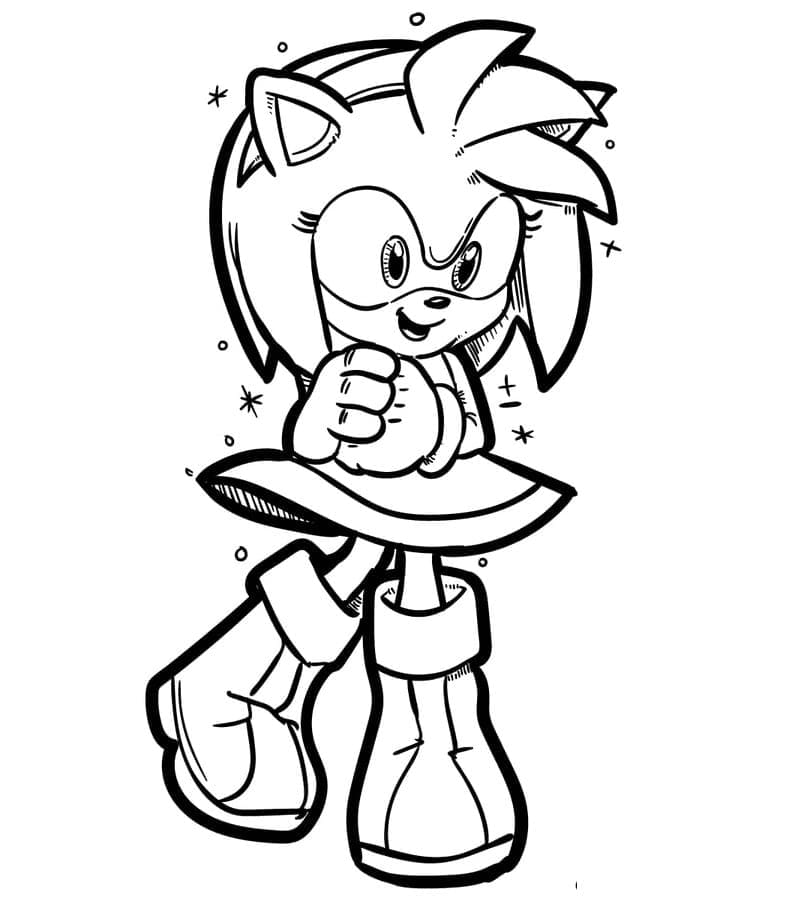 Amy Rose Heureuse coloring page