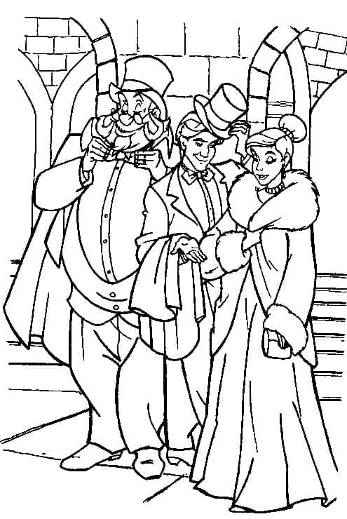 Coloriage Anastasia, Dimitri et Vladimir