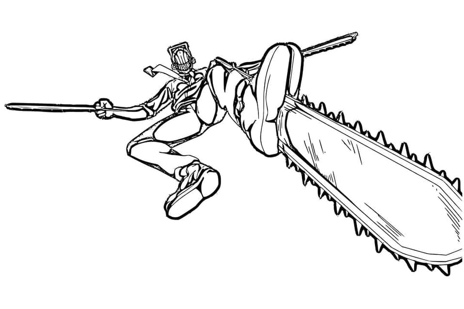 Anime Chainsaw Man coloring page