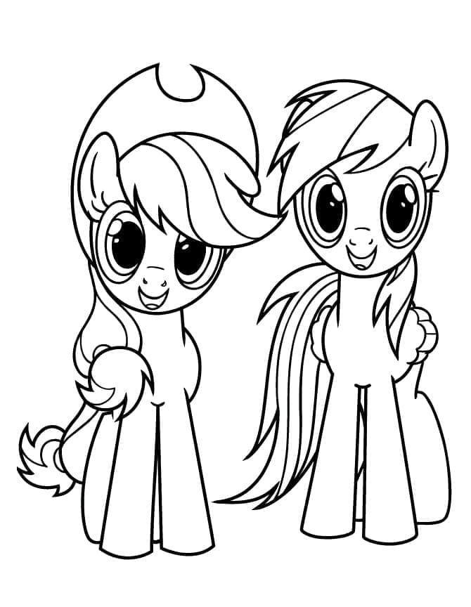 Applejack et Rainbow Dash de My Little Pony coloring page