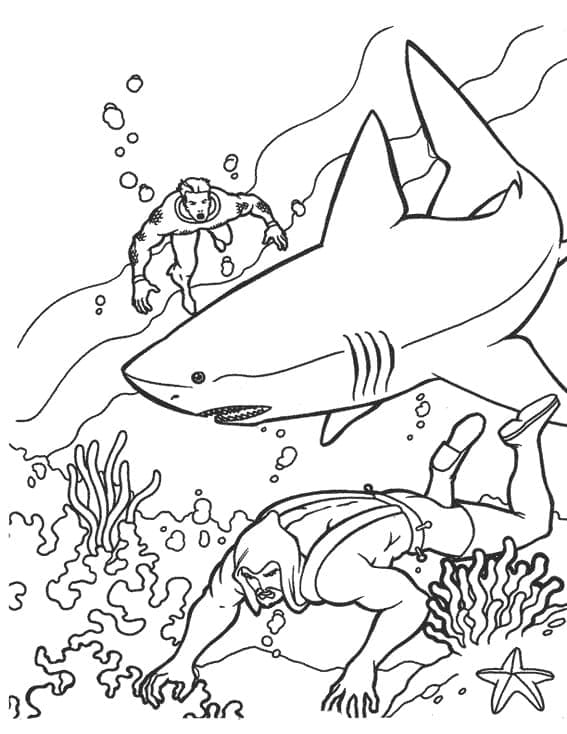 Aquaman contre le Méchant coloring page