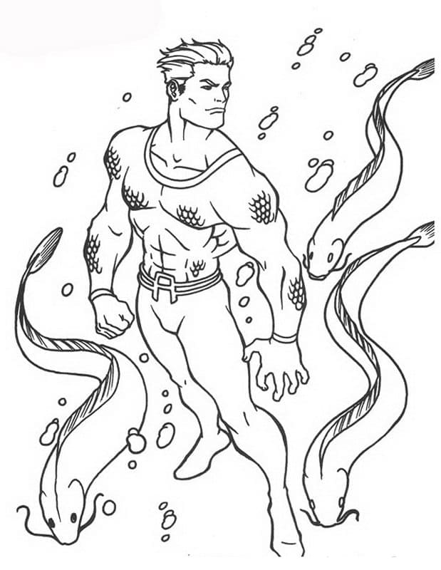 Aquaman et Les Anguilles coloring page