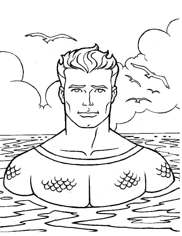 Aquaman Heureux coloring page