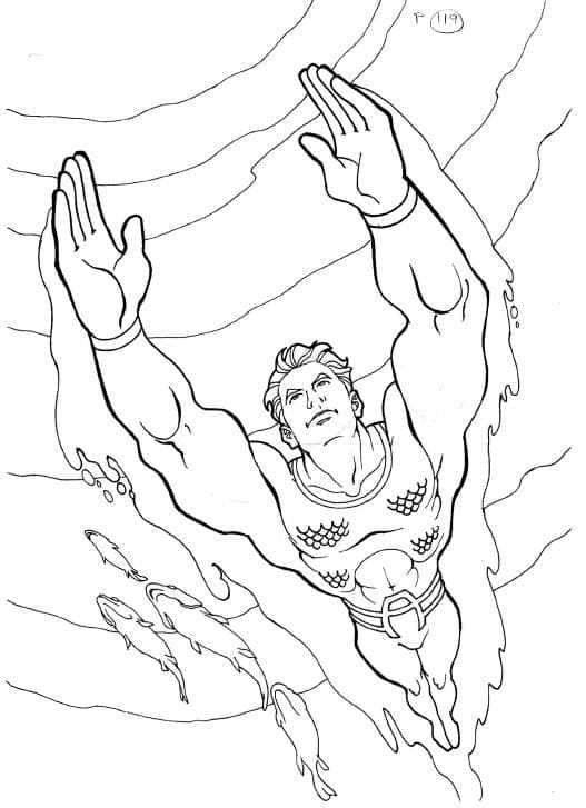 Aquaman Nage coloring page