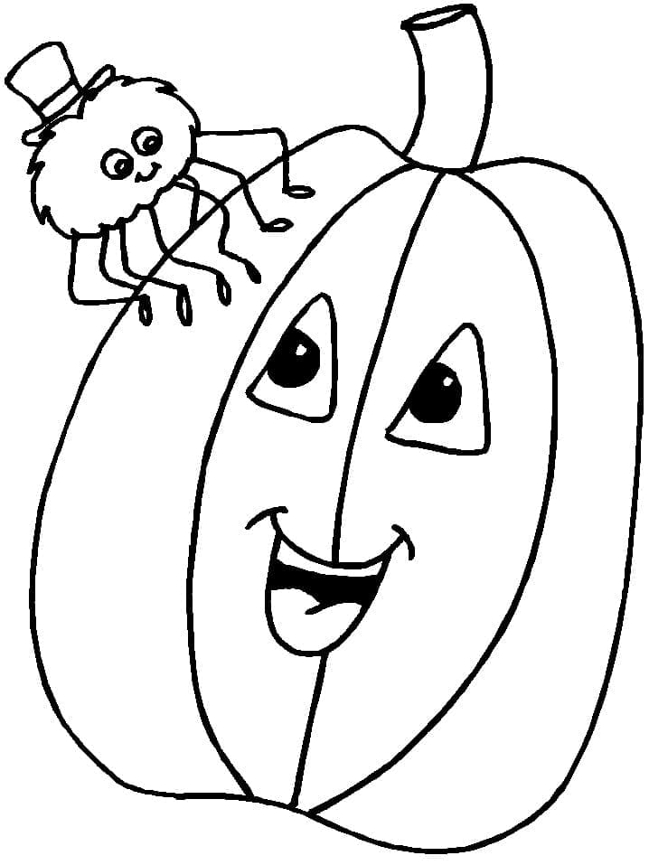 Araignée et Citrouille coloring page