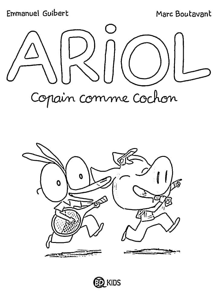 Coloriage Ariol Copain Comme Cochon