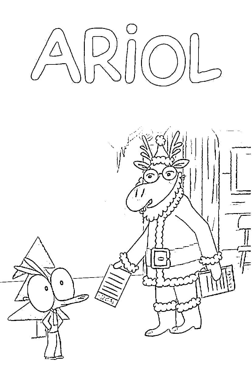 Ariol Et Le Pere Noel coloring page