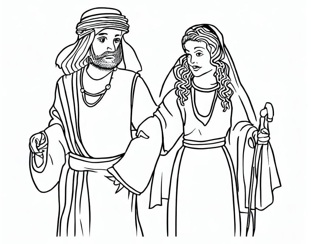 Coloriage Asenath et Joseph
