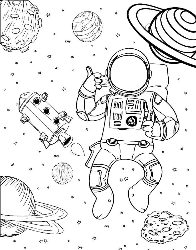 Astronaute 10 coloring page