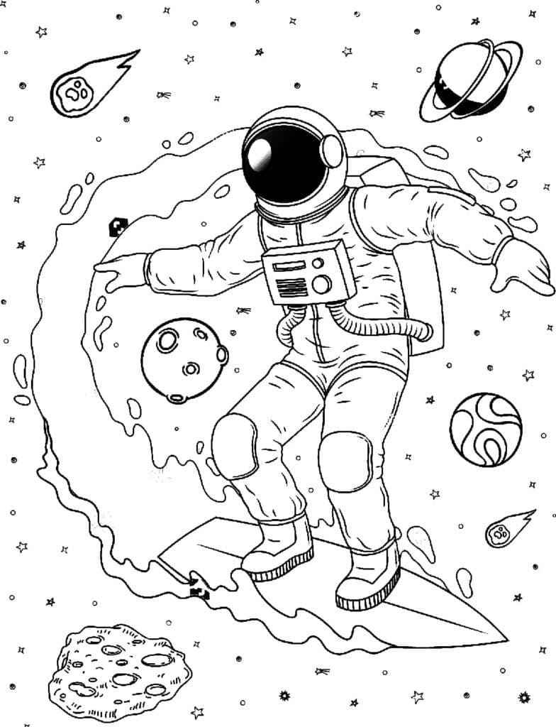 Astronaute 11 coloring page