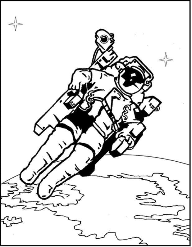 Astronaute 2 coloring page
