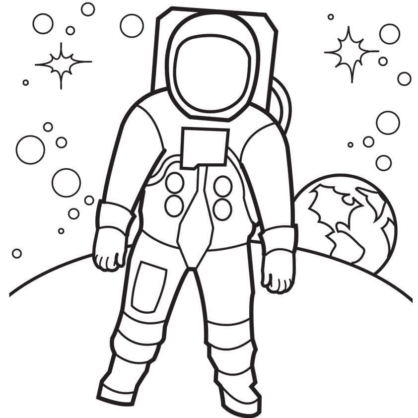 Astronaute 7 coloring page