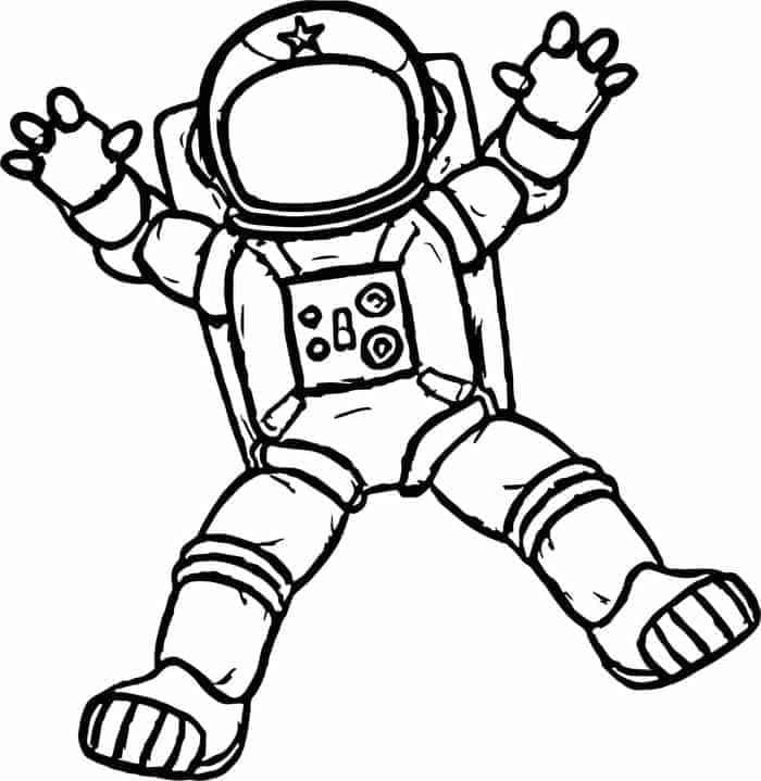 Astronaute Agite les Mains coloring page