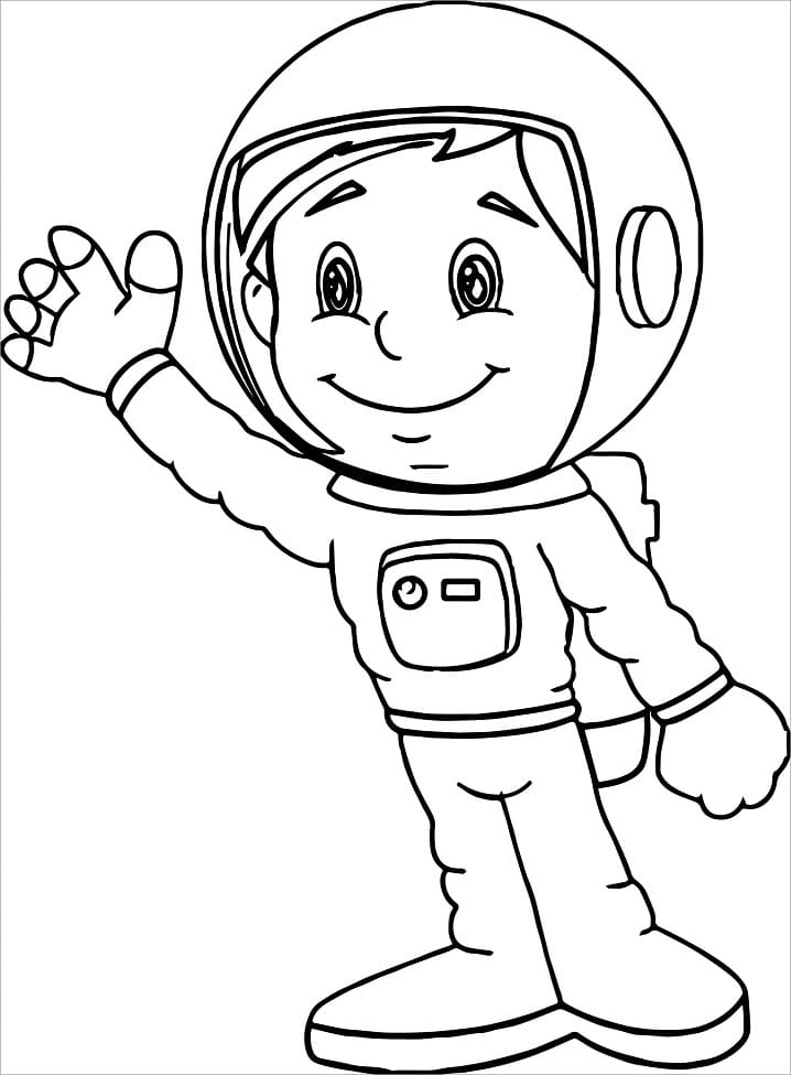 Astronaute Amical coloring page