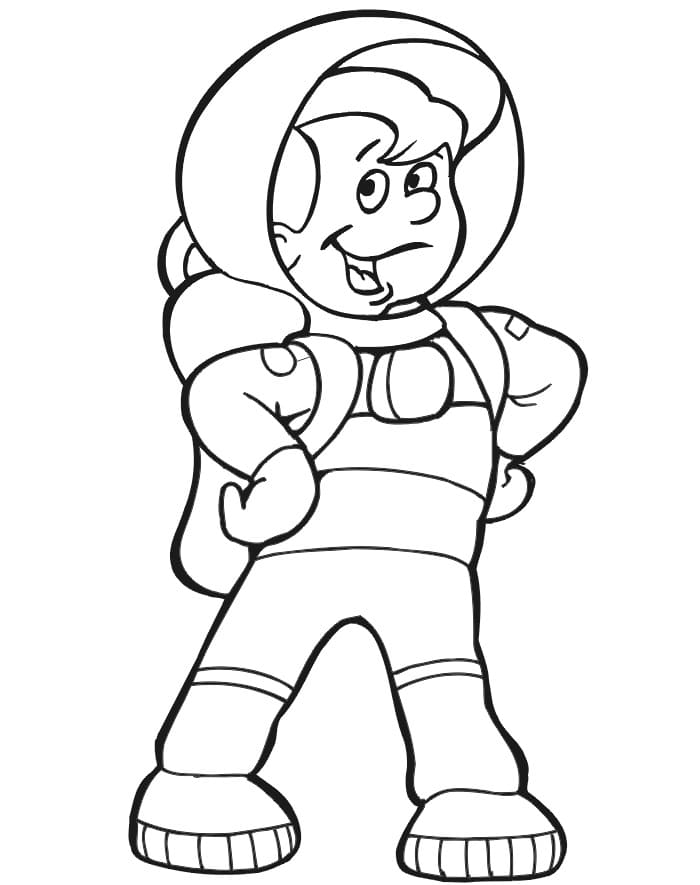 Astronaute Heureux coloring page