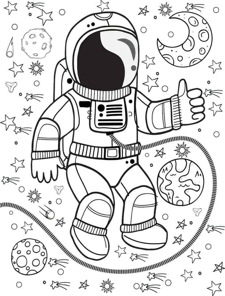 Astronaute Incroyable coloring page