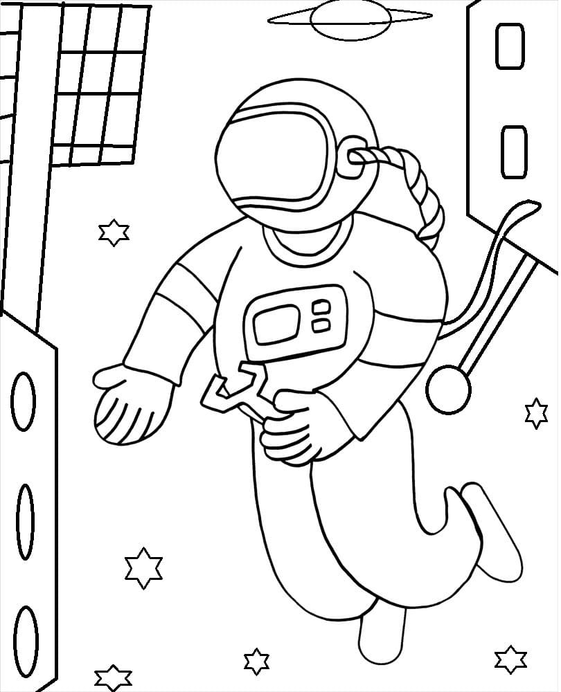 Astronaute Pour Enfants coloring page