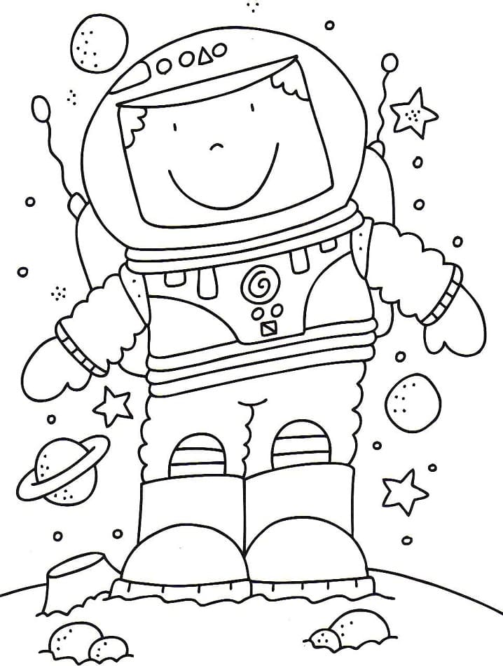 Astronaute Souriant coloring page