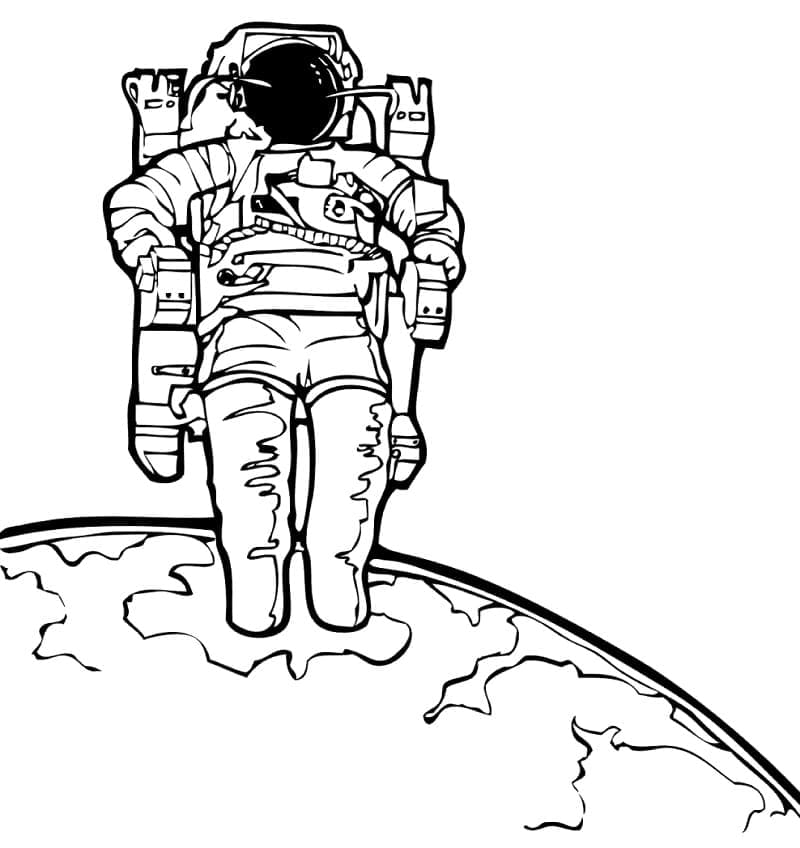 Coloriage Astronaute Sur la Lune