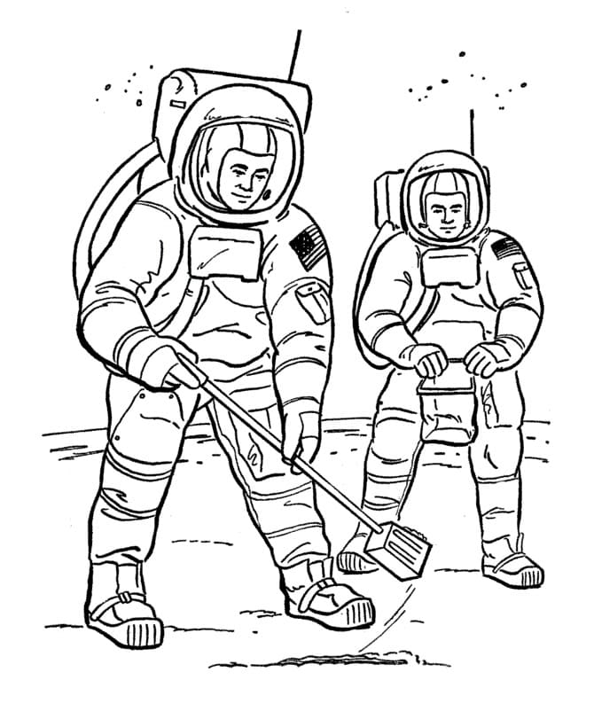 Astronautes coloring page