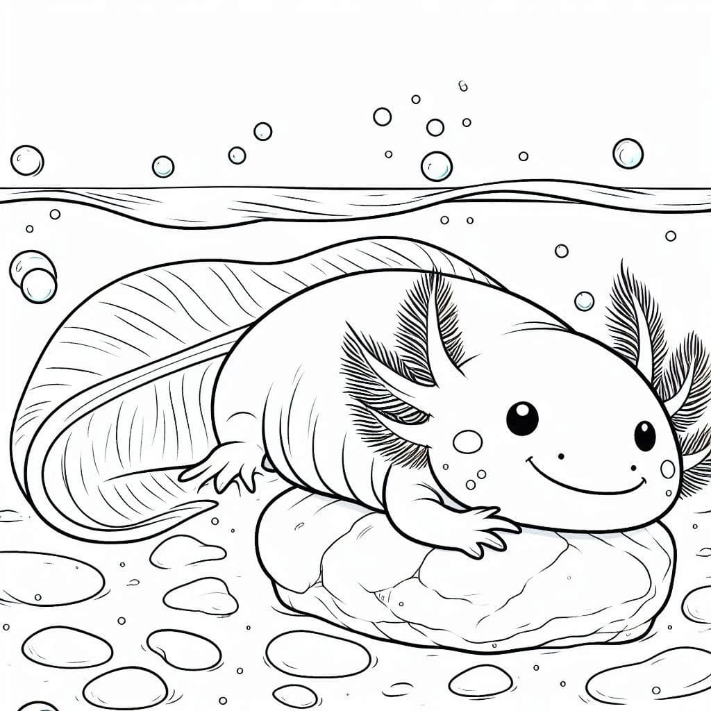 Coloriage Axolotl 2