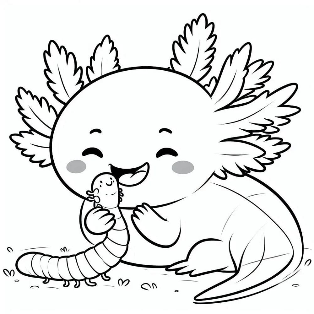 Coloriage Axolotl Gratuit Pour Enfants