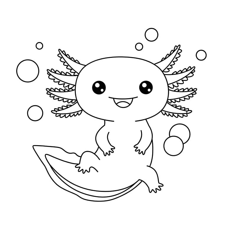 Coloriage Axolotl Imprimable Pour Enfants