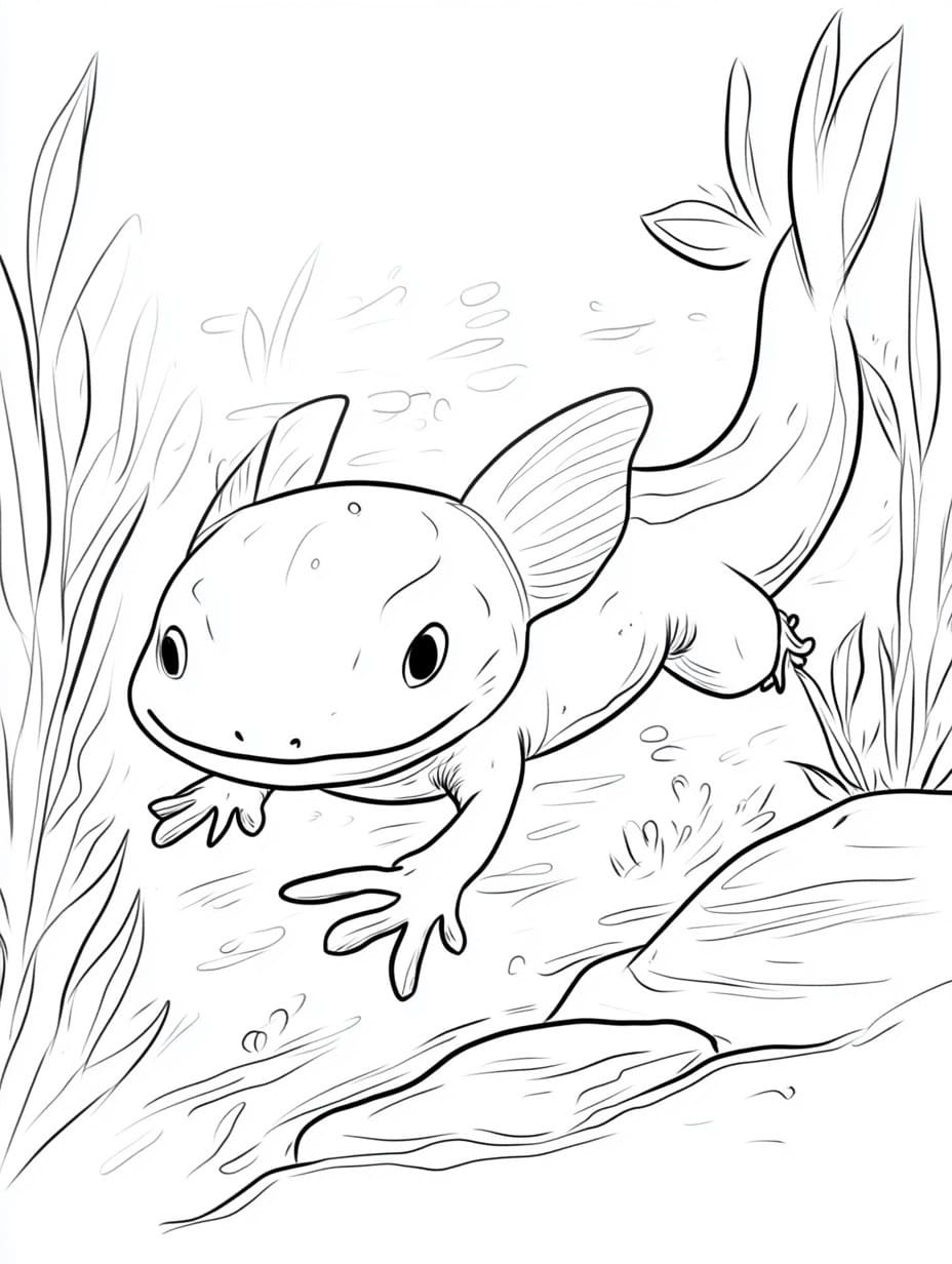 Coloriage Axolotl Normal