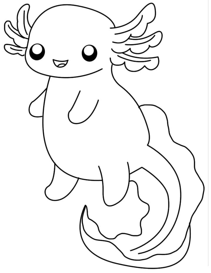 Axolotl Très Mignon coloring page