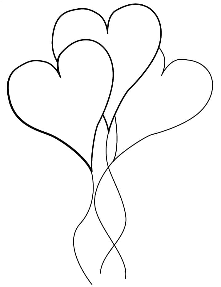 Ballons Coeur coloring page