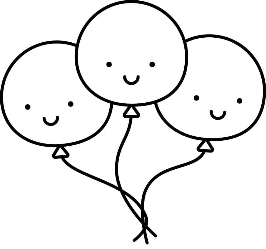 Ballons Mignons coloring page