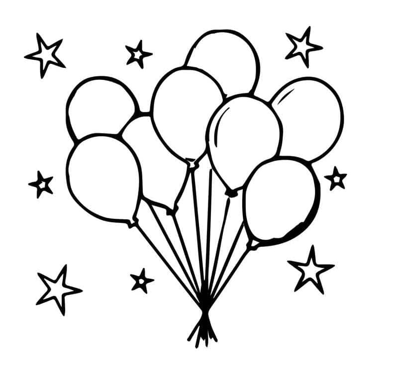 Ballons pour Anniversaire coloring page