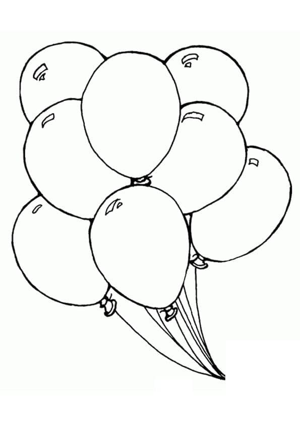 Ballons coloring page