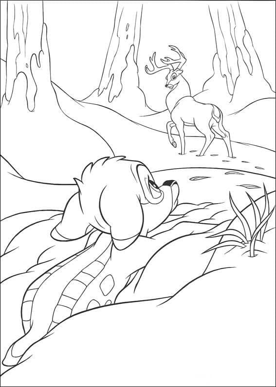 Bambi et Grand Prince coloring page